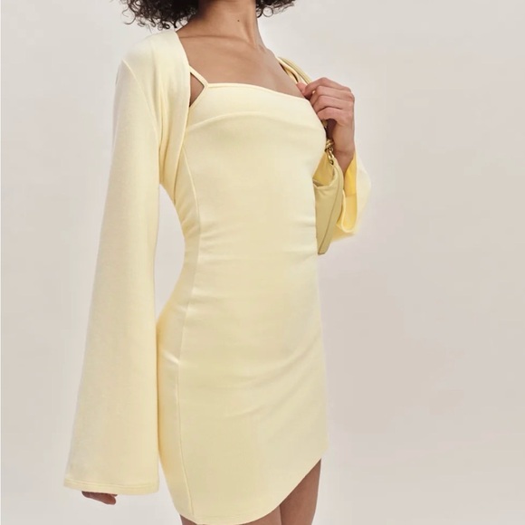 Reformation Dresses & Skirts - Chloe Knit Shrug Dress Set from Reformation in the color “Custard”